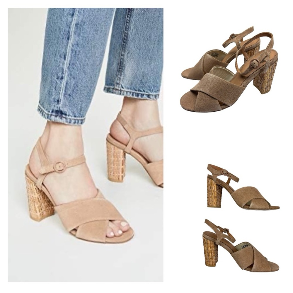 BNIB Soludos Olivia Desert Leather/Suede Heel 8.5